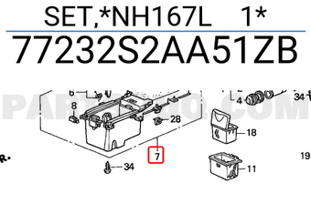 Honda 77232S2AA51ZB SET,*NH167L 1*