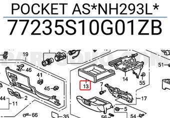 Honda 77235S10G01ZB POCKET AS*NH293L*