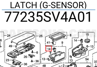 Honda 77235SV4A01 LATCH (G-SENSOR)