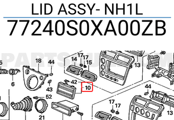 Honda 77240S0XA00ZB LID ASSY- NH1L