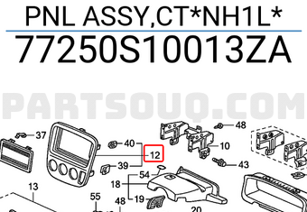 Honda 77250S10013ZA PNL ASSY,CT*NH1L*