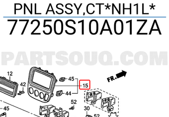 Honda 77250S10A01ZA PNL ASSY,CT*NH1L*