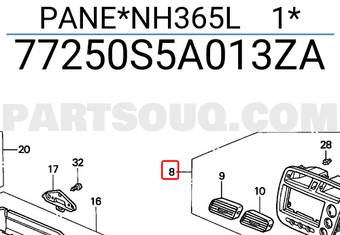 Honda 77250S5A013ZA PANE*NH365L 1*