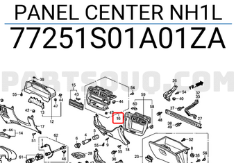Honda 77251S01A01ZA PANEL CENTER NH1L