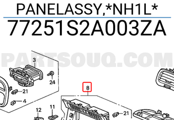 Honda 77251S2A003ZA PANELASSY,*NH1L*