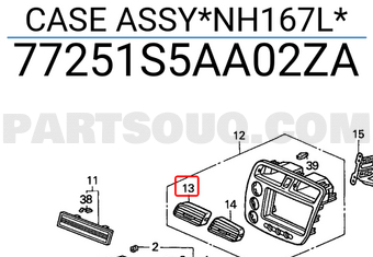 Honda 77251S5AA02ZA CASE ASSY*NH167L*