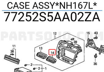 Honda 77252S5AA02ZA CASE ASSY*NH167L*