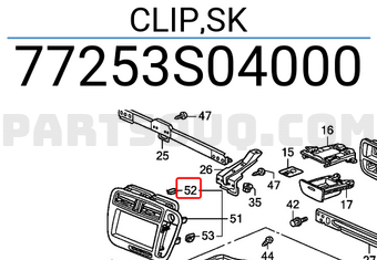 Honda 77253S04000 CLIP,SK