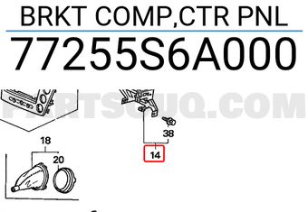 Honda 77255S6A000 BRKT COMP,CTR PNL