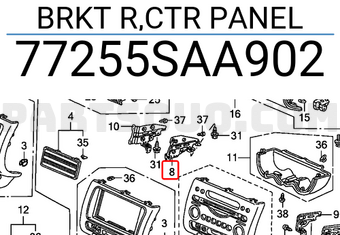 Honda 77255SAA902 BRKT R,CTR PANEL