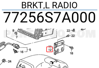Honda 77256S7A000 BRKT,L RADIO