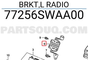 Honda 77256SWAA00 BRKT,L RADIO