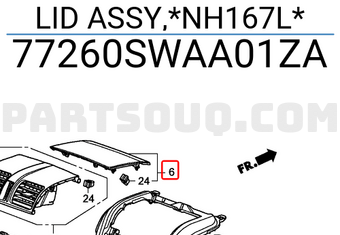 Honda 77260SWAA01ZA LID ASSY,*NH167L*