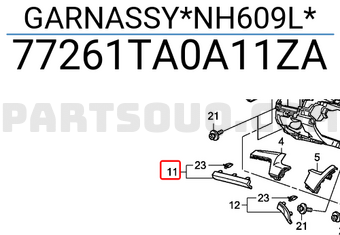 Honda 77261TA0A11ZA GARNASSY*NH609L*