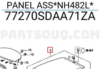 Honda 77270SDAA71ZA PANEL ASS*NH482L*