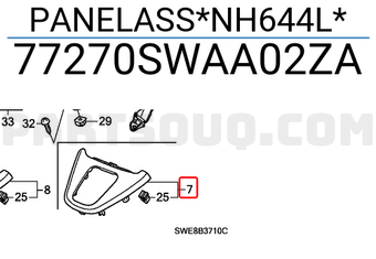 Honda 77270SWAA02ZA PANELASS*NH644L*