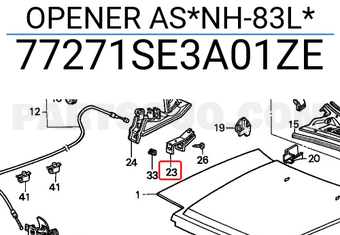 Honda 77271SE3A01ZE OPENER AS*NH-83L*