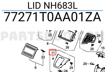Honda 77271T0AA01ZA LID NH683L