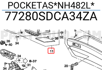 Honda 77280SDCA34ZA POCKETAS*NH482L*