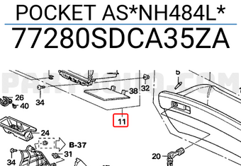 Honda 77280SDCA35ZA POCKET AS*NH484L*