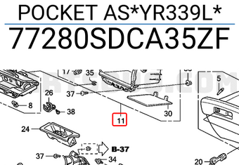 Honda 77280SDCA35ZF POCKET AS*YR339L*