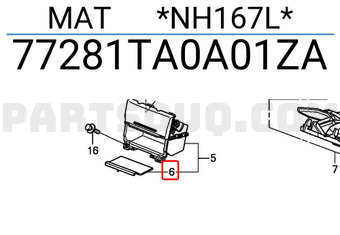 Honda 77281TA0A01ZA MAT *NH167L*