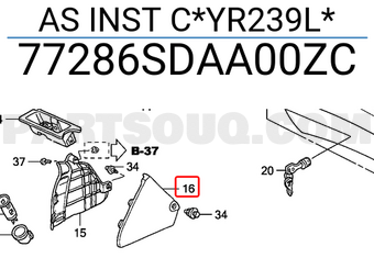 Honda 77286SDAA00ZC AS INST C*YR239L*