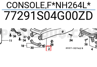 Honda 77291S04G00ZD CONSOLE,F*NH264L*