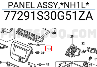 Honda 77291S30G51ZA PANEL ASSY,*NH1L*