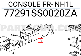 Honda 77291SS0020ZA CONSOLE FR- NH1L