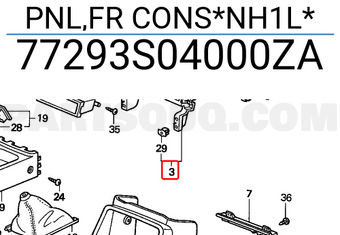 Honda 77293S04000ZA PNL,FR CONS*NH1L*
