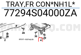 Honda 77294S04000ZA TRAY,FR CON*NH1L*