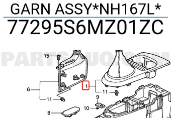 Honda 77295S6MZ01ZC GARN ASSY*NH167L*