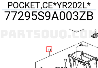 Honda 77295S9A003ZB POCKET,CE*YR202L*