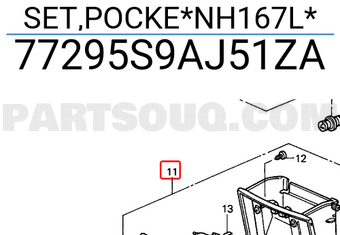 Honda 77295S9AJ51ZA SET,POCKE*NH167L*
