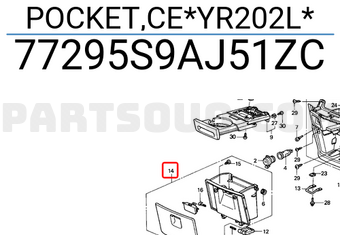 Honda 77295S9AJ51ZC POCKET,CE*YR202L*