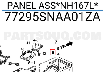 Honda 77295SNAA01ZA PANEL ASS*NH167L*