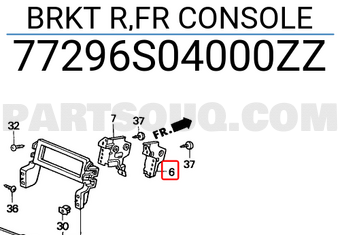 Honda 77296S04000ZZ BRKT R,FR CONSOLE