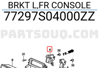 Honda 77297S04000ZZ BRKT L,FR CONSOLE