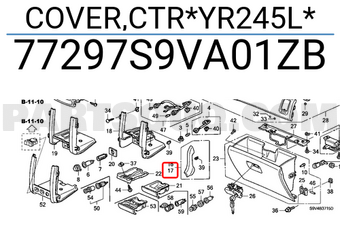 Honda 77297S9VA01ZB COVER,CTR*YR245L*