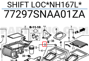 Honda 77297SNAA01ZA SHIFT LOC*NH167L*