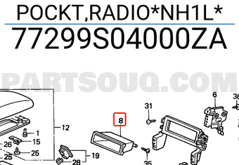 Honda 77299S04000ZA POCKT,RADIO*NH1L*