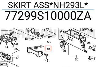Honda 77299S10000ZA SKIRT ASS*NH293L*