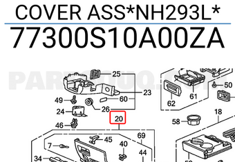 Honda 77300S10A00ZA COVER ASS*NH293L*