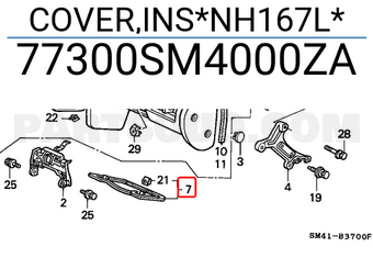 Honda 77300SM4000ZA COVER,INS*NH167L*
