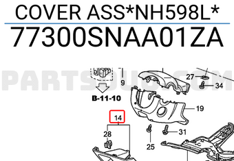 Honda 77300SNAA01ZA COVER ASS*NH598L*
