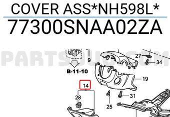 Honda 77300SNAA02ZA COVER ASS*NH598L*