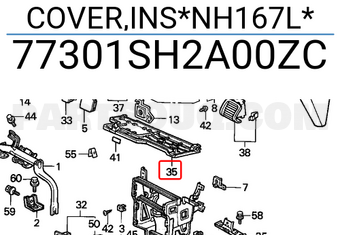Honda 77301SH2A00ZC COVER,INS*NH167L*