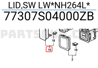 Honda 77307S04000ZB LID,SW LW*NH264L*
