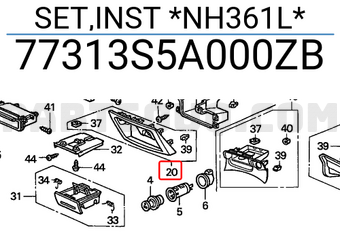 Honda 77313S5A000ZB SET,INST *NH361L*